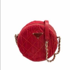 Prada Round Quilted Crossbody Bag